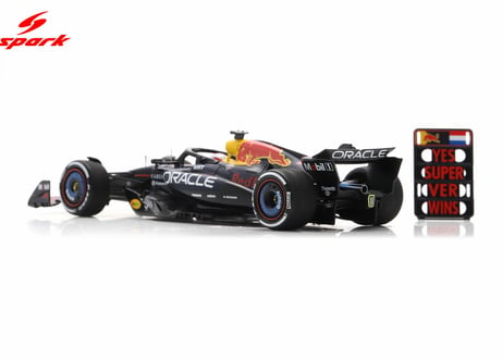 Spark 1/43 (S9677) Red Bull Racing RB21 #1 Winner Abu Dhabi GP 2025 Max Verstappen (with pit board)