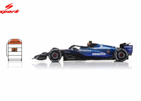 Spark 1/43 (S9683) Atlassian Williams FW47 #55 3rd Qatar GP 2025 Carlos Sainz (with pit board)