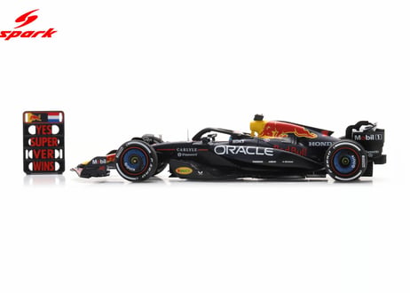 Spark 1/43 (S9677) Red Bull Racing RB21 #1 Winner Abu Dhabi GP 2025 Max Verstappen (with pit board)