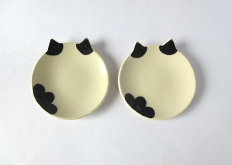 みなかわねこ　ねこの皿  ハチワレA・B