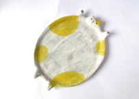 水玉工房　ねこのひらき大＊イエロー
