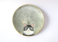 ひのもと工作室 大野和世ねこの小皿 ハチワレ２
