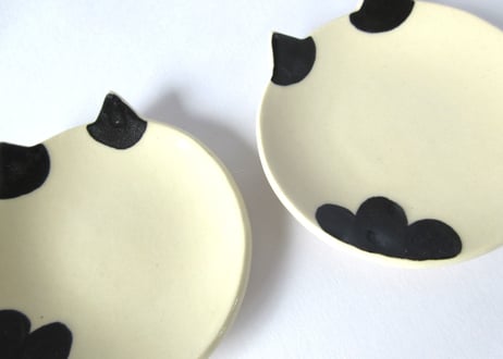 みなかわねこ　ねこの皿  ハチワレA・B