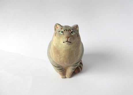 イキモノ雑貨 豆福堂 猫の置物９ グレートラ猫