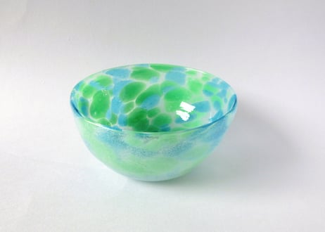 琉球ガラス  風雲小鉢ボウル グリーン3