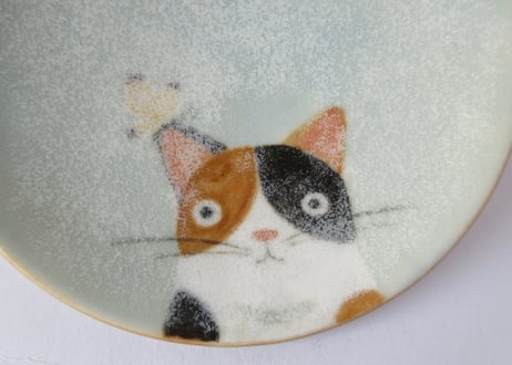 ひのもと工作室 大野和世ねこの小皿 三毛猫2