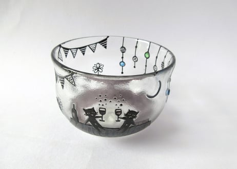 極楽寺がらす工房　kirie 月夜のグラスH 乾杯！