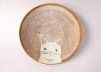 ひのもと工作室 大野和世ねこの小皿 シロネコ３