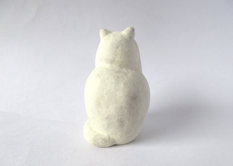 イキモノ雑貨 豆福堂 猫の置物５ 白猫