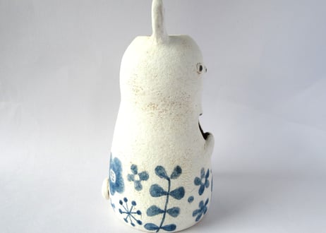 Ki:Ki工房 山下マキコ　うさぎの花器 蒼花