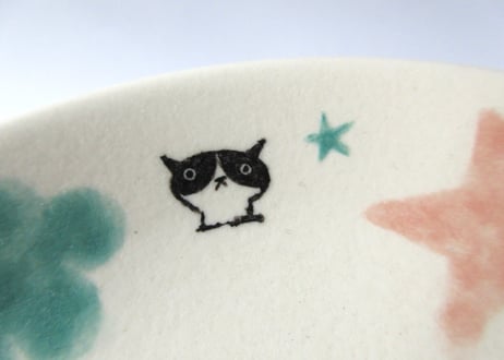 みなかわねこ　ねこの丸絵皿C