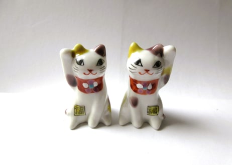 九谷焼 東早苗 ちいさな招き猫＊三毛猫
