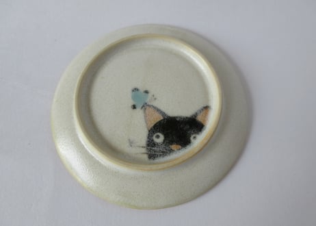 ひのもと工作室 大野和世ねこの小皿 シロネコ２