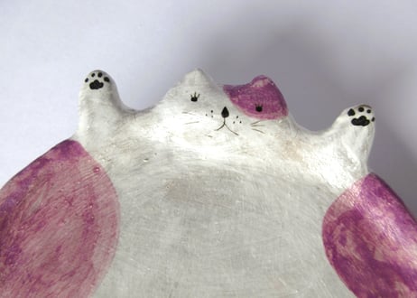水玉工房　ねこのひらき大＊パープル