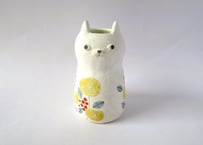 Ki:Ki工房 山下マキコ　ねこの花器 イエロー