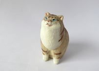 イキモノ雑貨 豆福堂 猫の置物3 トラ猫