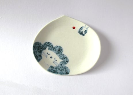 みなかわねこ　ねこのしずく型豆皿H