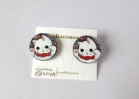 chaconoa 猫の丸ピアス