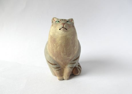 イキモノ雑貨 豆福堂 猫の置物９ グレートラ猫