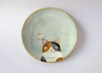 ひのもと工作室 大野和世ねこの小皿 三毛猫１