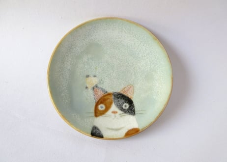ひのもと工作室 大野和世ねこの小皿 三毛猫１