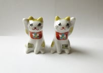 九谷焼 東早苗 ちいさな招き猫＊白茶猫