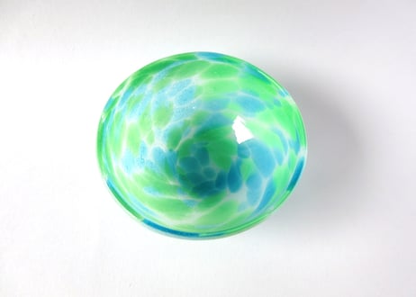 琉球ガラス  風雲小鉢ボウル グリーン4