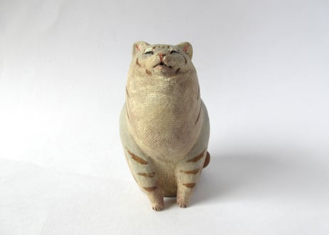 イキモノ雑貨 豆福堂 猫の置物１０ グレートラ猫