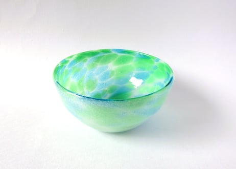 琉球ガラス  風雲小鉢ボウル グリーン4