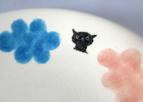 みなかわねこ　ねこの丸絵皿C