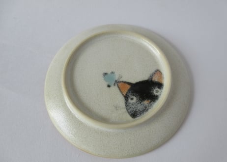 ひのもと工作室 大野和世ねこの小皿 シロネコ１