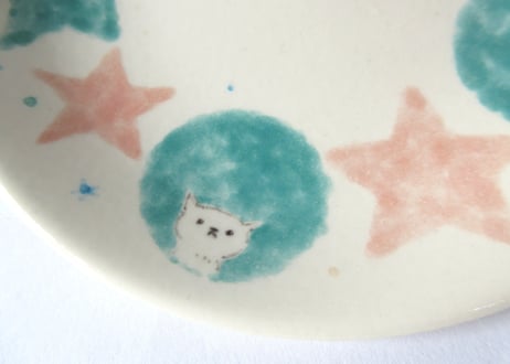 みなかわねこ　ねこの丸絵皿B