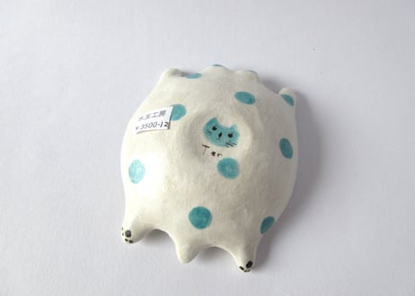 水玉工房　ねこのひらき鉢