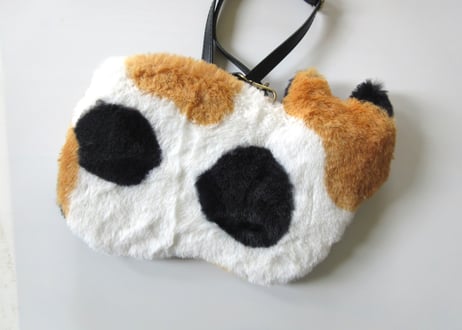 新作＊斜め掛け ふわふわファー仔猫バッグ＊三毛猫