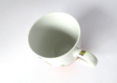 九谷焼 東早苗 クローバー猫とピヨのマグカップ＊茶トラ