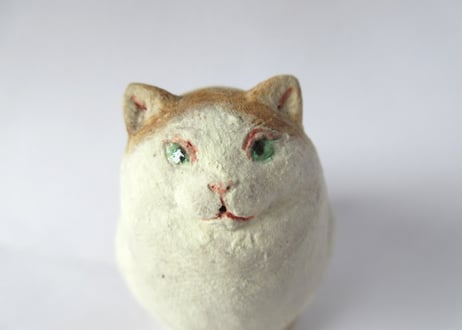 イキモノ雑貨 豆福堂 猫の置物12 茶白猫