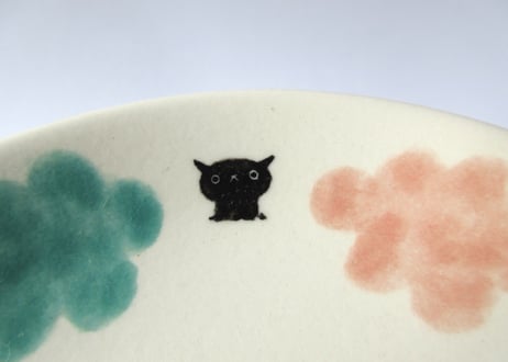 みなかわねこ　ねこの丸絵皿C
