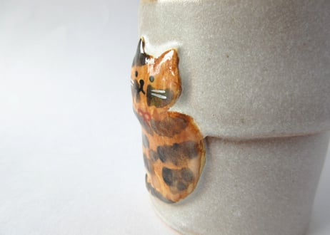 近藤佳寿子 巻きカップ＊茶色ねこ