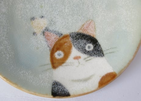 ひのもと工作室 大野和世ねこの小皿 三毛猫１