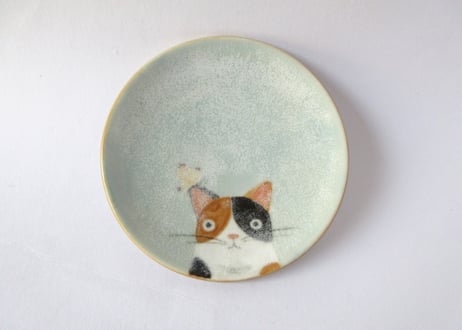 ひのもと工作室 大野和世ねこの小皿 三毛猫2