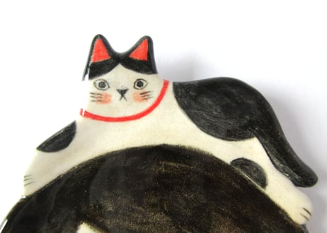 福雪 女の子と猫＊ハチワレ猫
