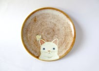 ひのもと工作室 大野和世ねこの小皿 シロネコ１