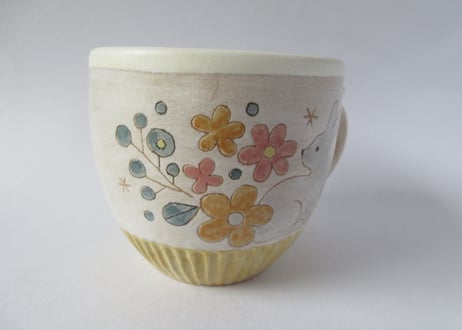 Ki:Ki工房 山下マキコ　花うさぎのマグカップ②