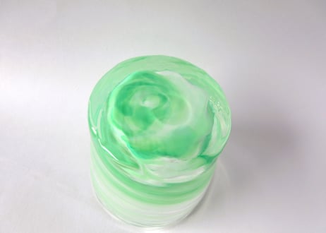 琉球ガラス 大波ロックグラス＊グリーン