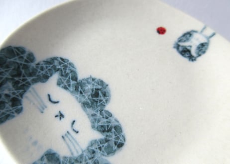 みなかわねこ　ねこのしずく型豆皿H