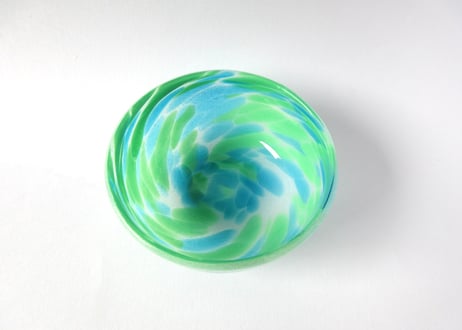 琉球ガラス  風雲小鉢ボウル グリーン5