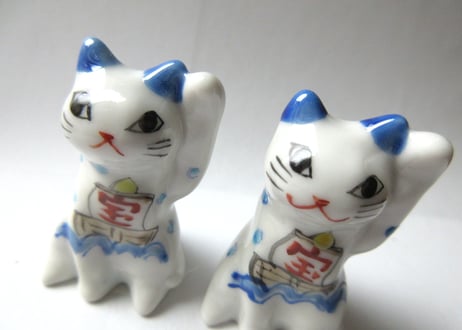 九谷焼 東早苗 ちいさな招き猫＊宝船