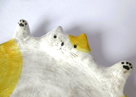 水玉工房　ねこのひらき大＊イエロー