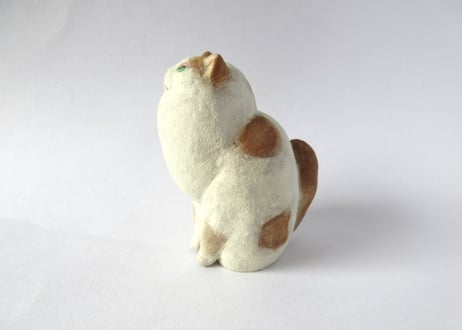 イキモノ雑貨 豆福堂 猫の置物12 茶白猫