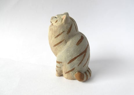 イキモノ雑貨 豆福堂 猫の置物１０ グレートラ猫